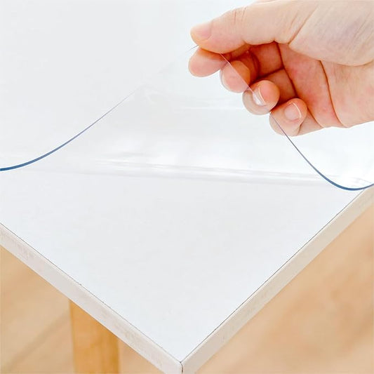 20 x 32 Inch Clear Table Cover Protector, Clear Table Protector for Dining Room Table, 1.5mm Plastic Table Cover, Waterproof Table Pad for Kitchen, Office