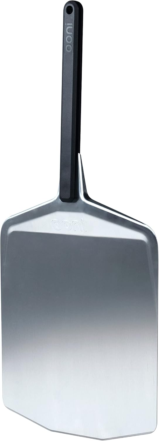 ooni 12' Aluminium Metal Pizza Peel - 12 Inch Lightweight Peel with Long Handle, Rectangle Pizza Turner