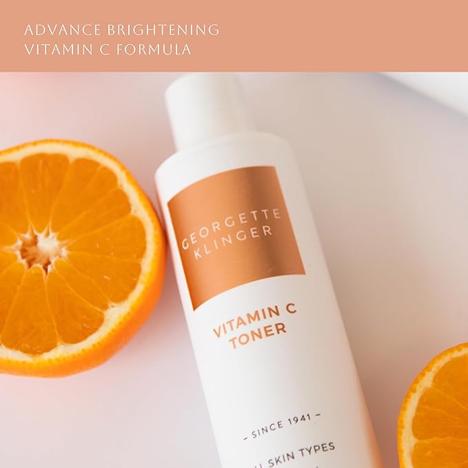Vitamin C Toner - Revitalizing Face Skin Brightener with Kakadu Plum, Aloe Vera, and Witch Hazel: Reduces Sun Spots, and Age Spots While Cleansing Pores - 6.7 oz by Georgette Klinger