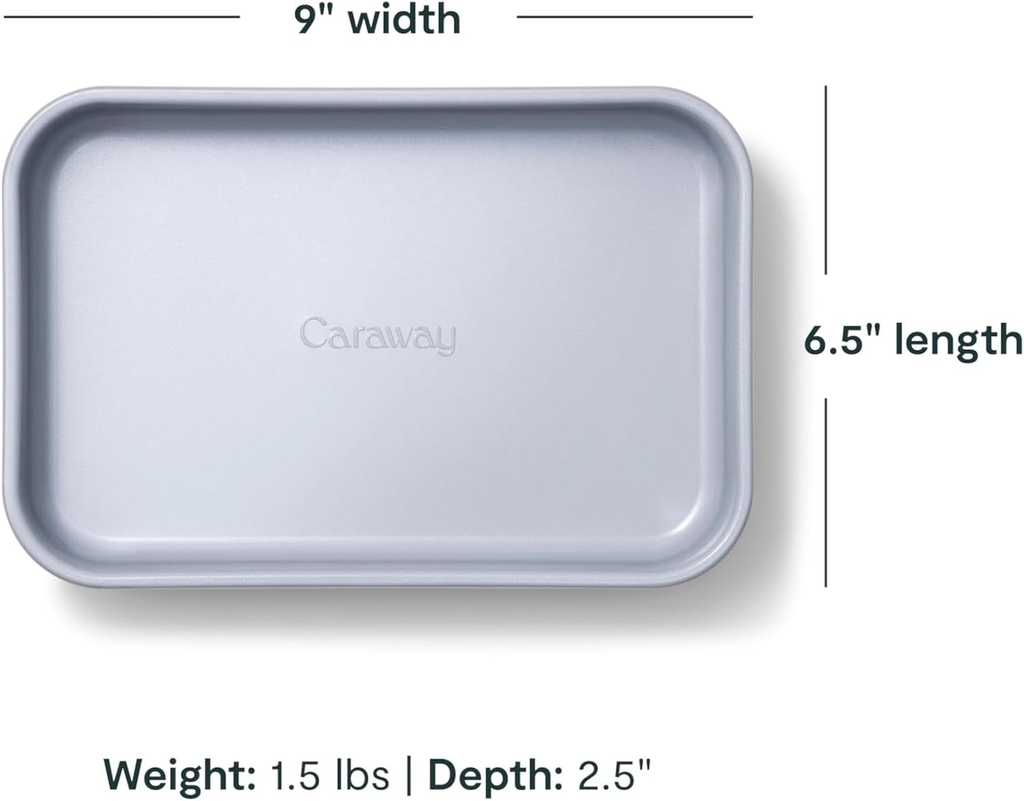Caraway Nonstick 9” x 6.5” Small Rectangle Baking Pan Duo – Non-Toxic, PTFE & PFOA Free – Aluminized Steel Core – Deep Ceramic Baking Pan for Casseroles, Lasagna & More - Gray
