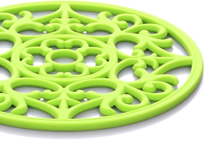 ME.FAN Trivets for Dishes/Pots/Pans, 3 Pcs Silicone Mats, Flexible/Durable/Non Slip Hot Pads to Protect Table and Counter Top (Mint Green)