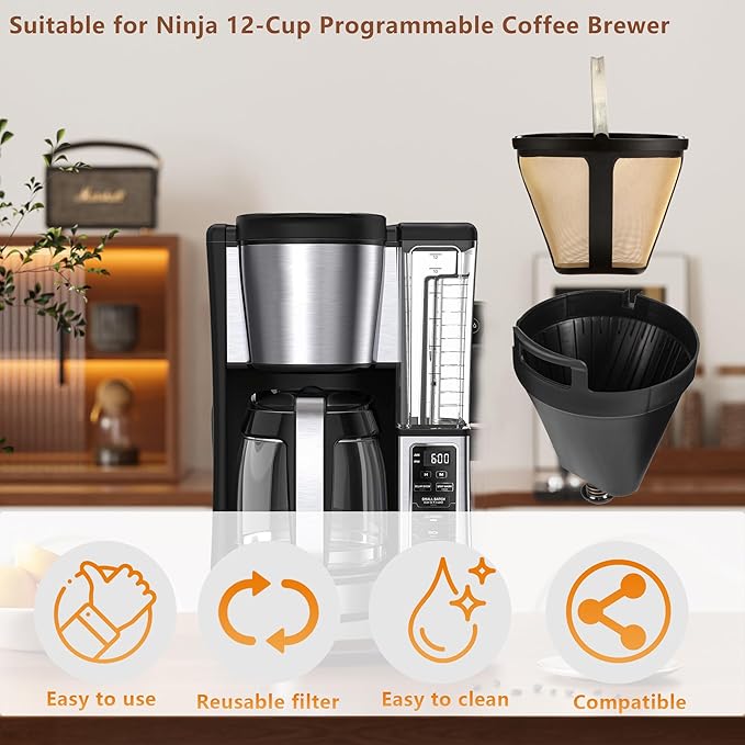 Permanent CE250 CE251 Filter Basket Holder Compatible with Ninja 12-Cup Programmable Coffee Brewer CE200, CE200BRN, CE200C, CE201, CE201BRN, CE201C