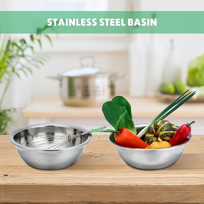 Pinkunn 12 Pcs Stainless Steel Mixing Bowls, Nesting Metal Salad Prep Bowls Bulk Reusable Baking Food Container Large Medium Small for Kitchen Hotel Restaurant Cooking, Silver (10.2 x 3.26 Inch)
