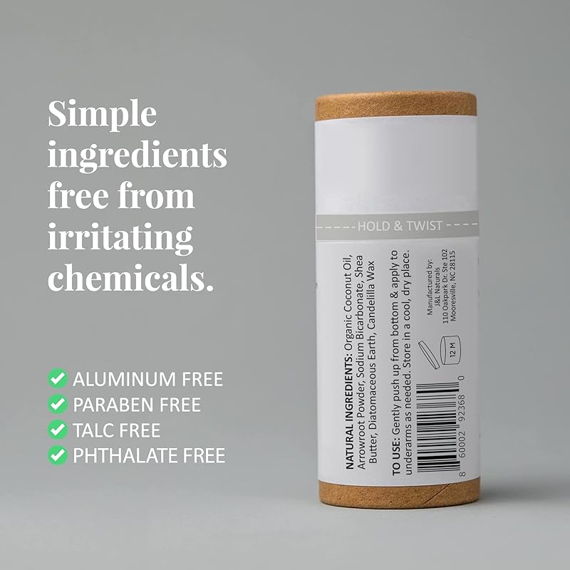 J&L Naturals Aluminum Free Deodorant for Men & Women | 100% Natural Ingredients With Coconut Oil, Shea Butter, & Essential Oils | Sustainable, Eco-Friendly (Peppermint & Bergamot, 3.0 Oz (Pack of 4))