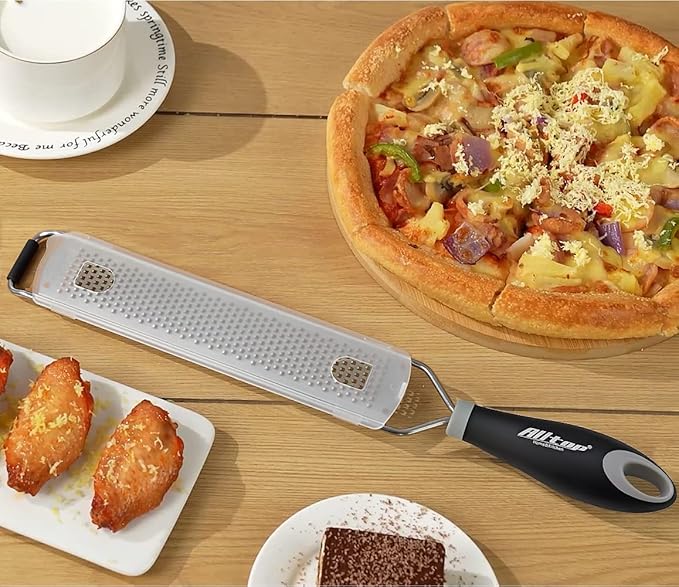 ALLTOP Lemon Zester, Hand-held Stainless Steel Food Grater,Pro Kitchen Tool for Cheese Parmesan Vegetable Ginger Garlic Nutmeg Citrus Lime Orange Chocolate Fruit - Fine Shredder