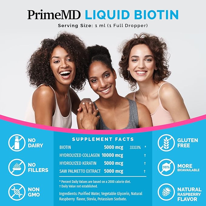 4-in-1 Liquid Biotin Collagen Keratin Saw Palmetto Drops (2 fl oz - 2 Pack) & 6-in-1 Maca Root Ashwagandha w Black Pepper Fruit (120ct) Bundle - Hair, Skin, Nails, Energy & Mood Support Supplement