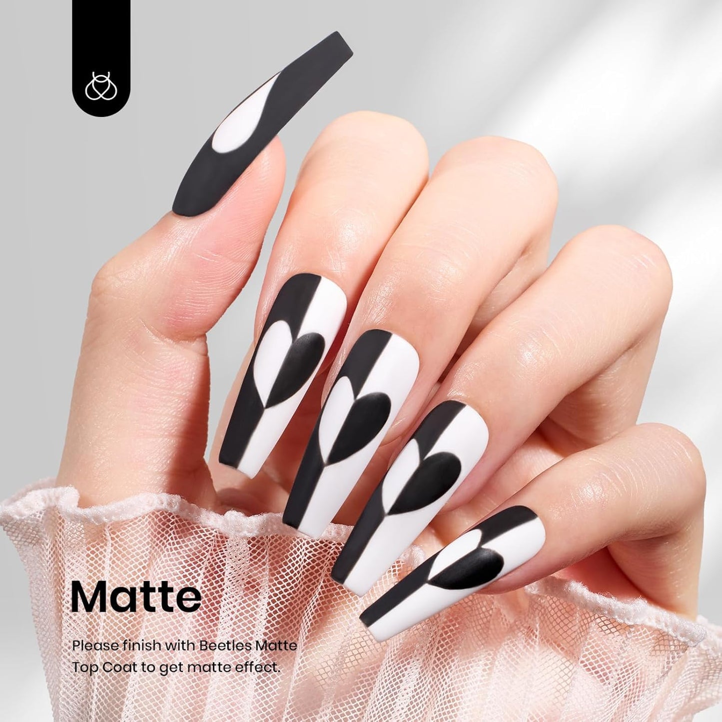 Beetles White Gel Nail Polish - 2Pcs 15ML White Color Gel Polish Soak Off UV Light Cure for French Nail Manicure Salon DIY Gift for Women