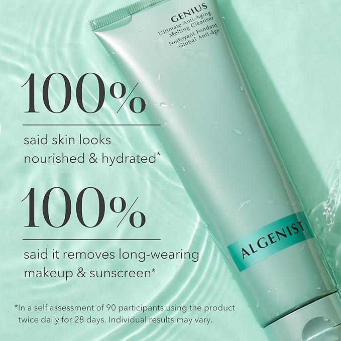 Algenist GENIUS Ultimate Anti-Aging Melting Facial Cleanser - Milky Cleansing Oil + Makeup Remover with Avocado Oil, Alguronic Acid and Microalgae Oil - Nourishes Skin + Improves Radiance (5 oz)