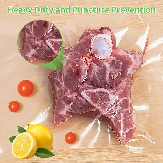 MakMeFre 100 Plus Gallon Size 12" x 16" Vacuum Sealer Bags with BPA Free and Heavy Duty,Great for Food Storage Vaccume Sealer PreCut Bag