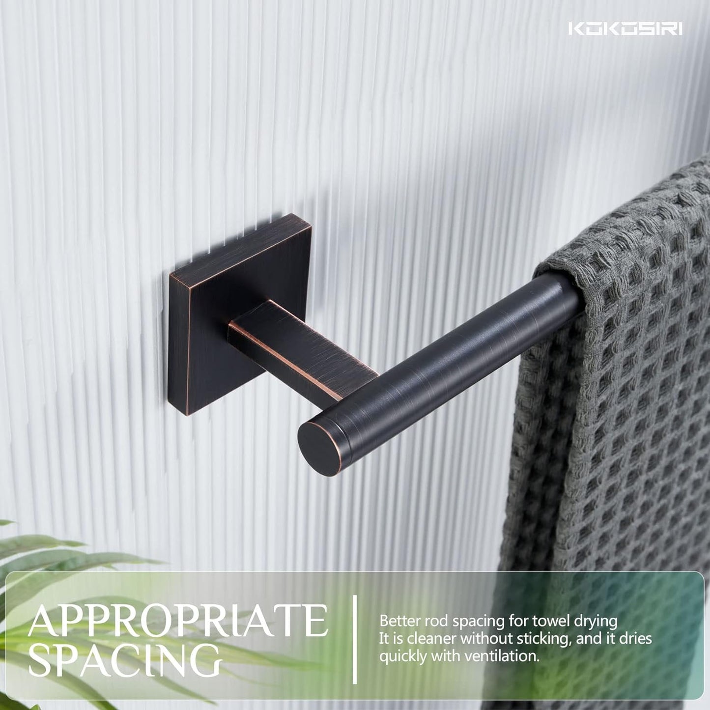 KOKOSIRI Bathroom Towel Bar Bath Towel Holders for Toilet Kitchen Cabinet Wall Mount 24 Inch Oil Rubbed Bronze Stainless Steel B4005ORB-L24