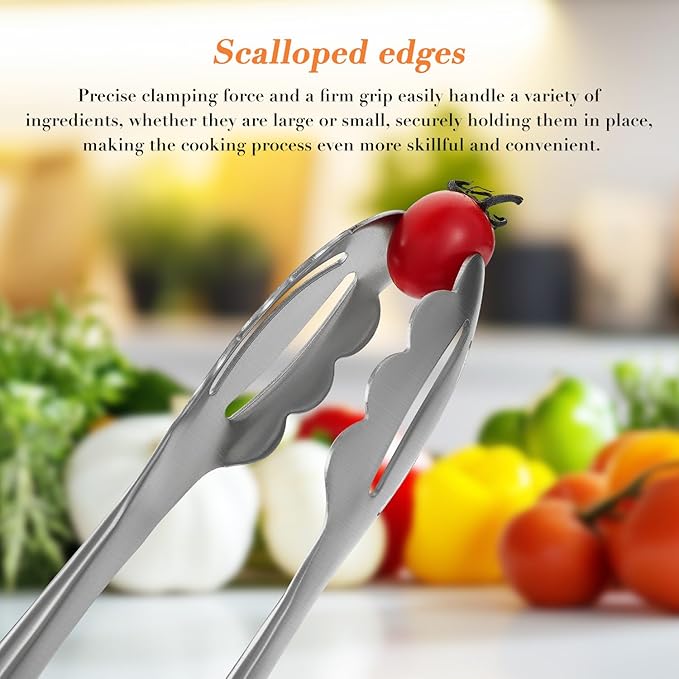 KULUNER Stainless Steel Barbecue Tongs with Solid Wood Handle, Kitchen Metal Locking Design, Extra Long 17.5 Inches 700 Degrees, Suitable for Food Cooking, Salad and Outdoor Grilling(Acacia)