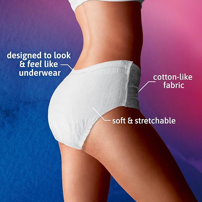 Tena Incontinence Underwear for Women, Super Plus Absorbency, Small/Medium, 18 Count