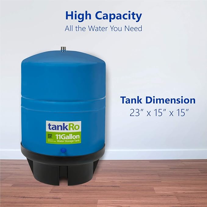 – RO Water Filtration System Expansion Tank – 11 Gallon Water Tank – Large Reverse Osmosis Water Storage Pressure Tank