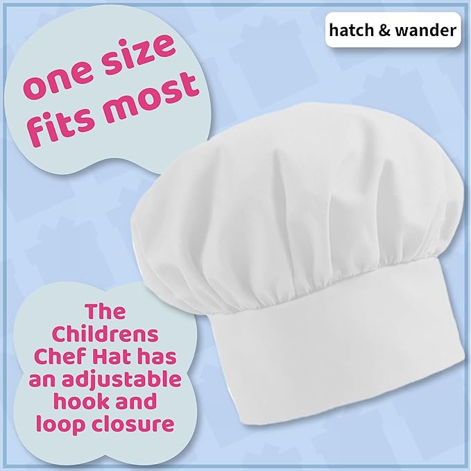 hatch & wander Kids Baking Set Bundle | 4 Pan Set | Kids Apron & Chef Hat | Oven & Mix (included mix may vary)