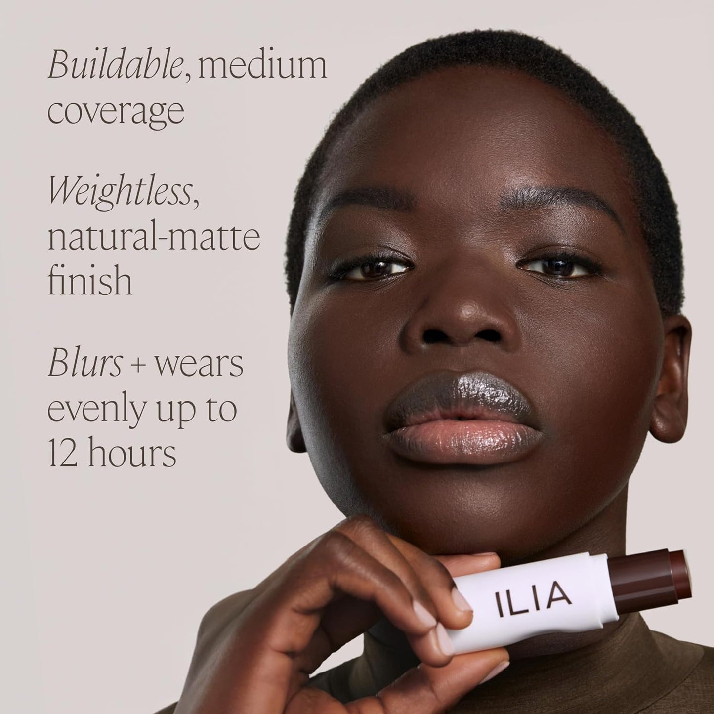 ILIA - Skin Rewind Complexion Stick - Foundation + Concealer + Skincare | Non-Toxic, Vegan, Cruelty-Free, Clean Makeup (28N - Mora, 0.35 oz | 10 g)