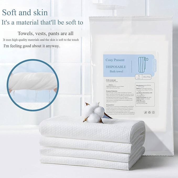 Disposable kits 5p,Beach Vacation Essentials,Car Camping Essentials,Camping Shower,Disaster Emergency Supplies,Include Beach Towel, Slippers, Disposables Bath Towels, mats, Storage Bags,for men/women