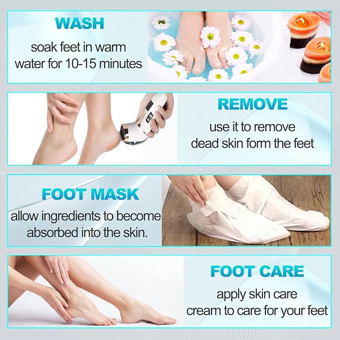 Electric Foot Callus Remover with Vacuum,AMPK Professional Pedicure Tools Kit Foot File Scraper,Waterproof Callus Remover Kit with 3Heads,2Speed,Battery Display for Callused Dead Hard Cracked Dry Skin