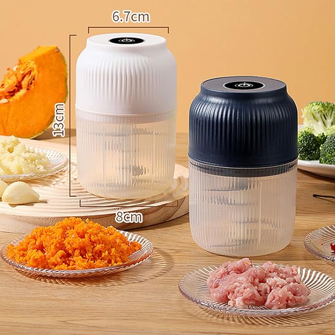2026 New Electric Garlic Chopper, Mini Portable Veggie Chopper, Small Cordless Garlic Choppers Mincer, USB Rechargeable, 350ML Electric Mini Veggie Cutter for Onion, Garlic, Chili, Ginger (Blue*2)