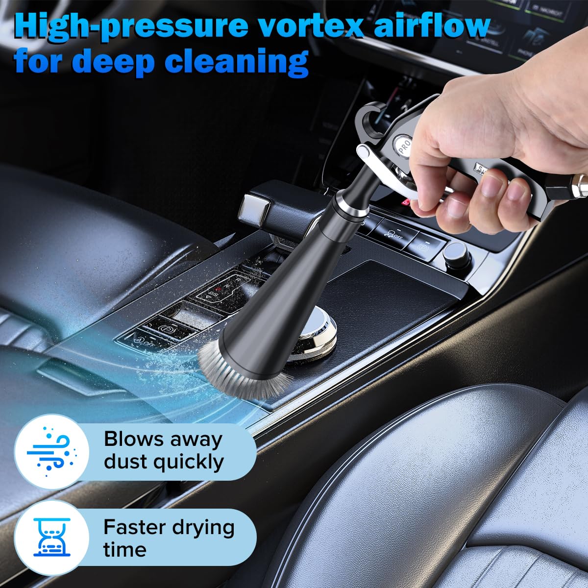 cropyoyo Dry Cleaning Gun,High-Pressure Air Blow Gun,Car Cleaning Gun,Air Nozzle Blow Gun, Car Air Blow Gun with 2 Nozzles,Works with Air Compressor and Quickly removes Surface Dirt and dust