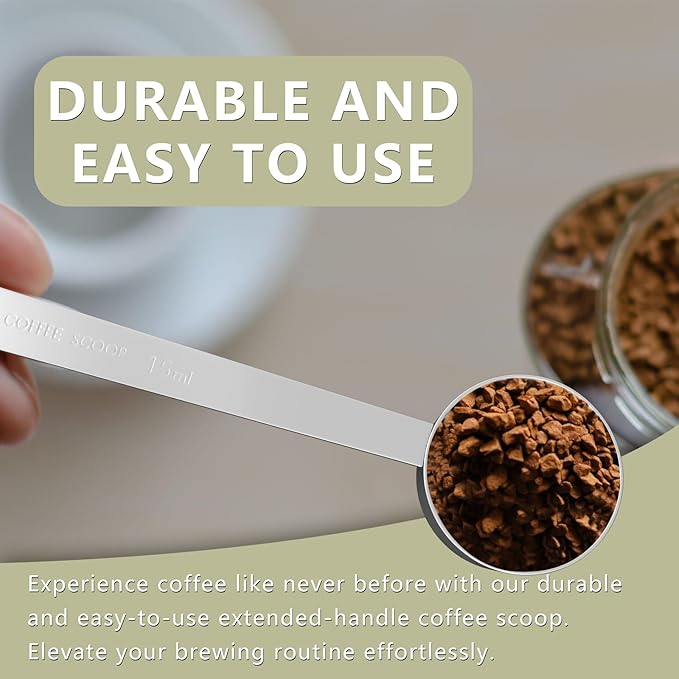 LEIFENY 1PCS 1 Tablespoon Coffee Scoop, Long Handle Measuring Spoon, One tbsp (15ml) Stainless Steel Scooper