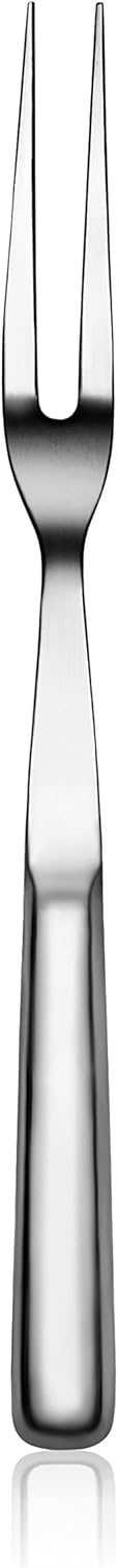 New Star Foodservice Hollow Handle Notched Serving Spoon (Silver, 2 Tine Pot Fork (11.5-Inch))