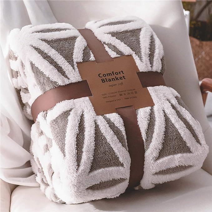 LOMAO Sherpa Fleece Blanket Fuzzy Soft Bed Blanket Dual Sided Throw Blanket fit Couch Sofa (Grey,51x63)