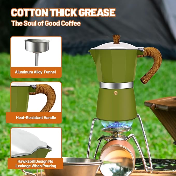 12 Cup Aluminum Espresso Stovetop Moka Pot Express Coffee Maker Percolator Italian Classic Mocha Coffee Machine for Italian and Cuban Cafe Brewing for Home & Camping 600ml 20oz