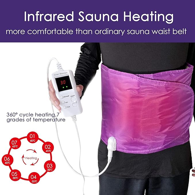 Electric Slimming Belt Vibration Massage 10 Massage Modes Upgrade 360 ° Whole Circle Fast Heating Belt for Waist and Abdominal Pain Plug-in Use 2.86 Lb