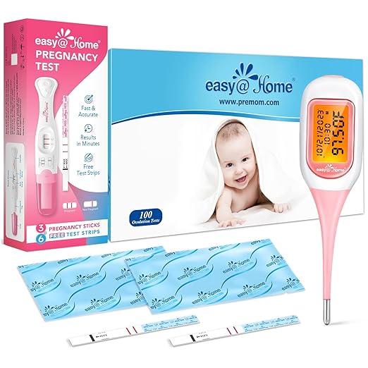 Easy@Home Pregnancy Test Sticks + Easy@Home Smart Basal Thermometer + Easy@Home Ovulation Test Strips (100-pack)