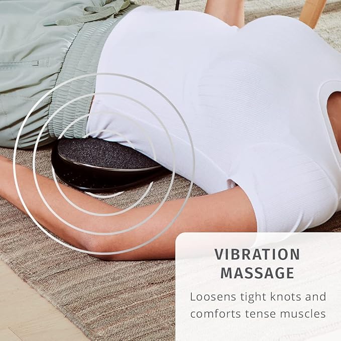 Homedics Lumbar Lift Back Stretcher with Vibration Massage and Soothing Heat, Air Lift Technology, Adjustable Intensity, 2 Auto Programs, Compact and Portable, Increases Flexibility, Relieves Pain