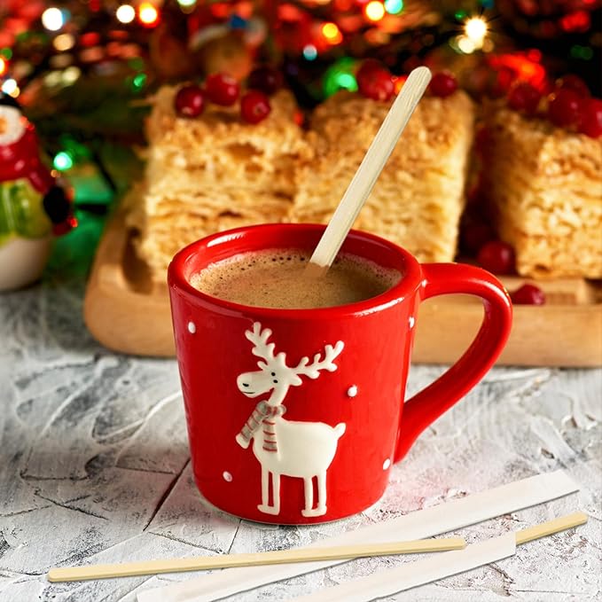 1000Pcs Bamboo Coffee Stirrers Individually Wrapped – Coffee Stir Sticks 5.5 Inch, Stir Sticks For Coffee Bar, Disposable Stir Sticks for Coffee and Cocktail