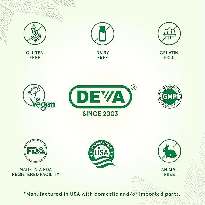 DEVA Vegan Hair, Nails & Skin Vitamins & Minerals with Biotin, Supplement, 90 Tablets