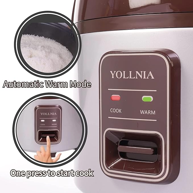 Commercial Rice Cooker & 45 Cups (Cooked) Large Cooker Rice | 8.17Qt Rice Warmer Commercial | 1200W Fast Cooking Electric Rice Cooker for Restaurant | Auto Keep Warm | Non-Stick Inner Pot