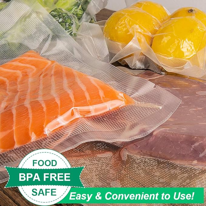 200 Count Quart 8x12Inch Vacuum Sealer Bags with BPA Free,Heavy Duty,Great for Vac storage or Sous Vide Cooking