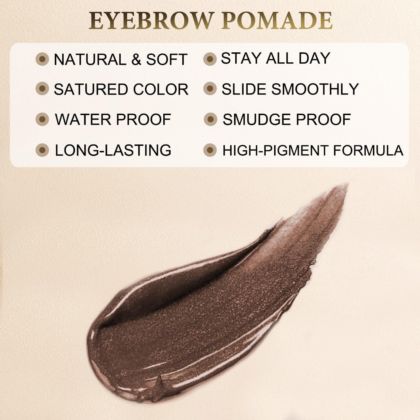 LAVONE Eyebrow Stamp Stencil Kit - Brow Stamp Trio with Waterproof Pencil, Pomade, 20 Stencils, Dual-ended Brush and Sponge Applicator - Espresso