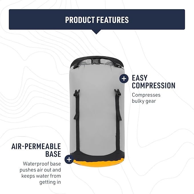 Sea to Summit eVac Compression Dry Bag, Waterproof Compression Sack, 13 Liter, High Rise Grey