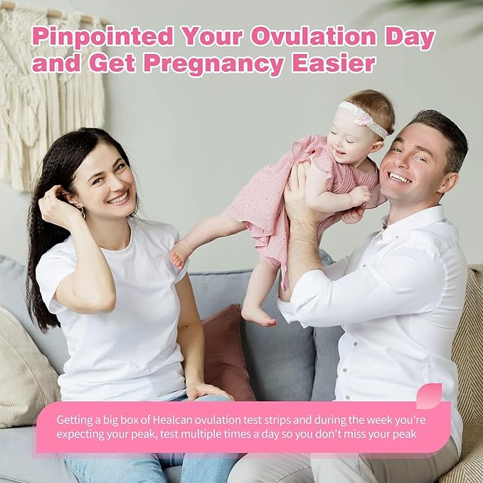 Ovulation Test Strips 40 Count & Pregnancy Tests 10 Count, HEAL-CHECK Fertility Combo Kit for Women TTC, Over 99% Accuracy, Easy to Use at Home, Individually Wrapped, FSA HSA | 40LH+10HCG+50 Urine Cup