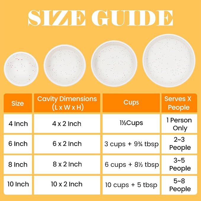 Vinino 6 Inch Silicone Round Cake Pan with Metal Reinforced Frame, Nonstick Silicone Springform Pan for Baking Suitable for Making Layers, Cheese & Chocolate Cakes