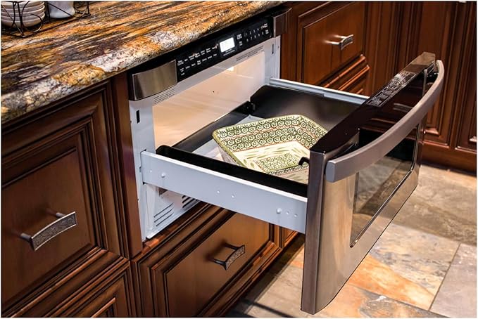 SHARP KB6524PSY Microwave Drawer Oven, 24-inch, 1.2 Cubic Feet, 950 Watt, Angled Touch Control Panel, Stainless Steel
