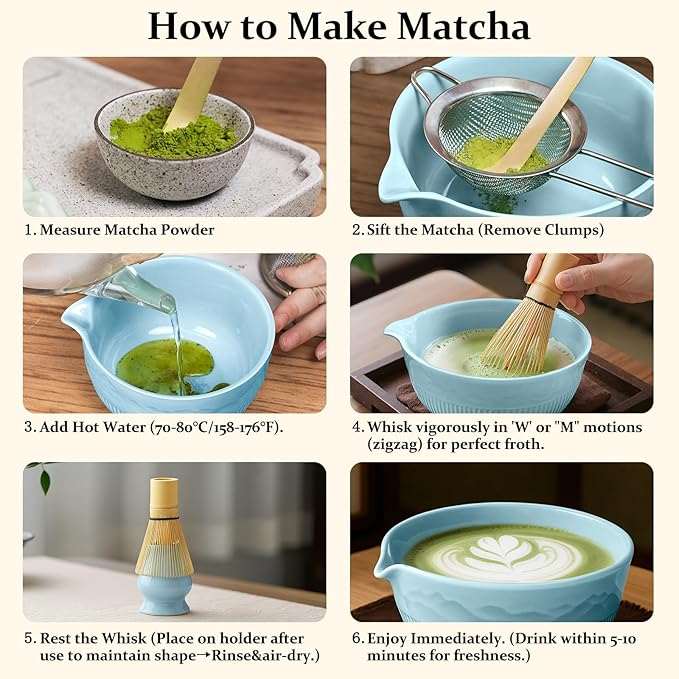 7PCs Pink Matcha Whisk Set Traditional Japanese Matcha Kit with Whisk and Bowl Matcha Making Accessories Bamboo Chasen Tea Spoon Holder Sifter Tea Towel Ceremony Macha Tea Set for Beginners