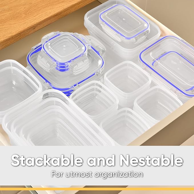 Superio Sealed Food Storage Container, 4.2 Qt, Airtight Leak Proof Meal Prep Containers, Rectangle Shape, Microwave and freezer safe, BPA-free Plastic (1, 4.2 Quart)