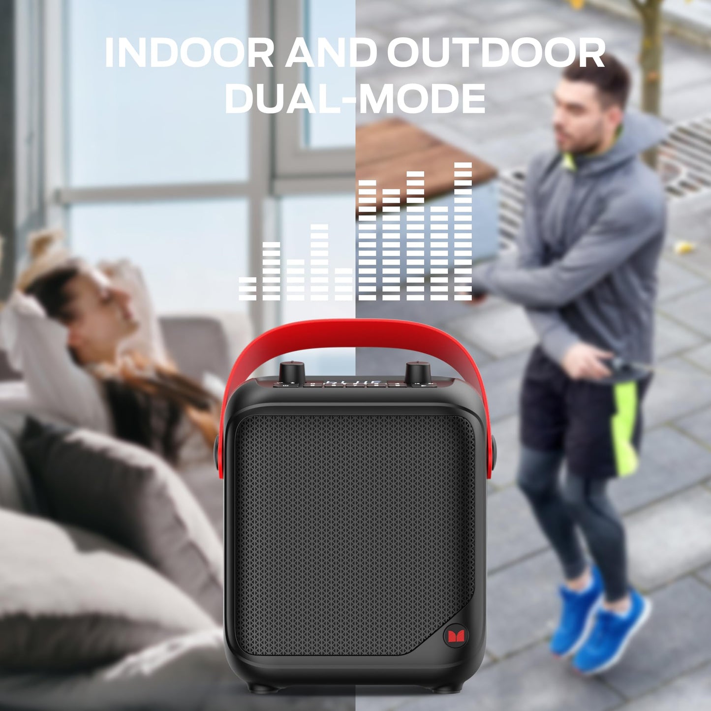 Monster MFS 1 Portable Bluetooth Speakers, Bluetooth Speaker Wireless with 40W Stereo Sound, Outdoor Speakers with Handle, 12H Playtime, Supports TF Card, AUX for Outdoor Indoor