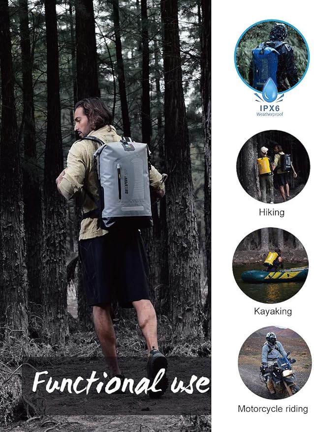 IDRYBAG Waterproof Backpack for Men 20L/30L/40L, Floating Dry Bag Kayak, Dry Backpack Hiking