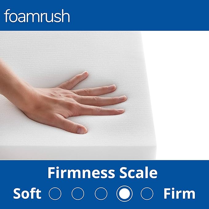 FoamRush 6-Inch Bunk (28" x 72") High Density Foam RV Mattress Replacement with Cotton Cover, Medium Firm, Pressure Relief, Travel Camper Trailer Truck, Made in USA, CertiPUR-US Certified