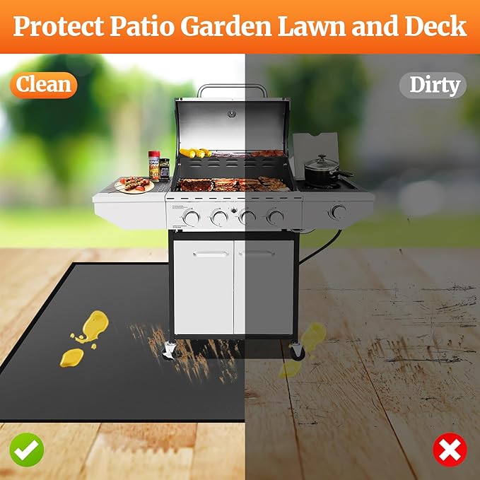 30" Square Fire Pit Mat/Under Grill Mat Fireproof Waterproof Oil-Proof, 4 Layers Fireproof Mat Fire Pit BBQ Pad Protect Mat for Deck Patio Grass Outdoor Wood Burning Fire Pit and BBQ Smoker