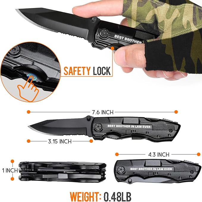 Brother in Law Gifts, Multitool Knife, Gifts for Brother in law, Christmas Practical Gift, Brother’s Birthday Presents, Brother-in-law Gift for Camping, Hiking, Fishing, 20 in 1 Multitool