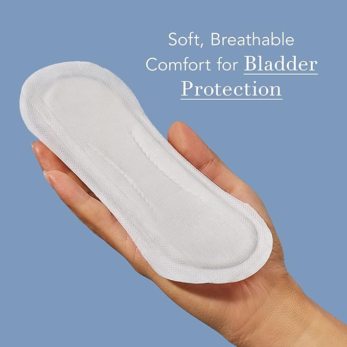 Rael Incontinence Liners for Women, Organic Cotton Cover, Postpartum Essential, Moderate Absorbency, Bladder Control, 4-Layer Core with Leak Guard Technology (Regular, 96 Count)
