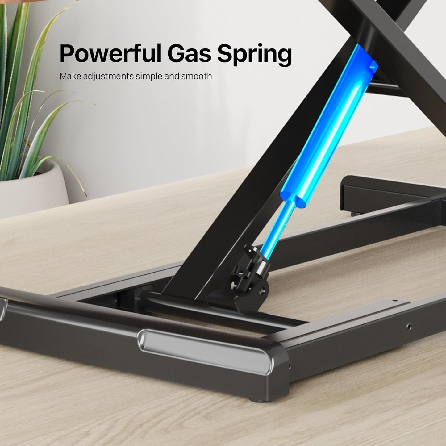 Standing Desk Converter 32 inch, Height Adjustable Sit Stand Desk Riser, Quick Sit to Stand Tabletop Dual Monitor Riser Workstation for Home Office with Keyboard Tray, Dark Wood