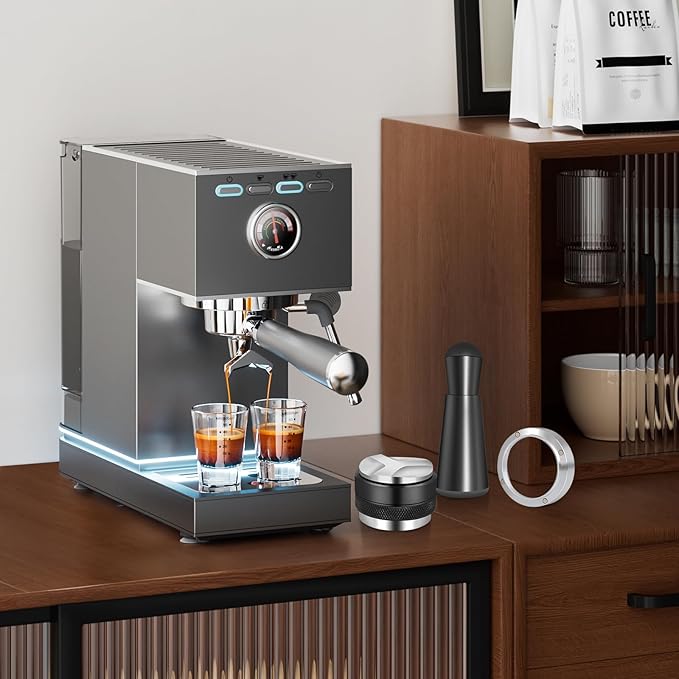 Reoszeank 54mm Espresso Accessories Kit, Coffee Distributor and Tamper Leveler, WDT Tool and Dosing Funnel Set Fits Breville 54 mm Espresso Machines and Portafilters