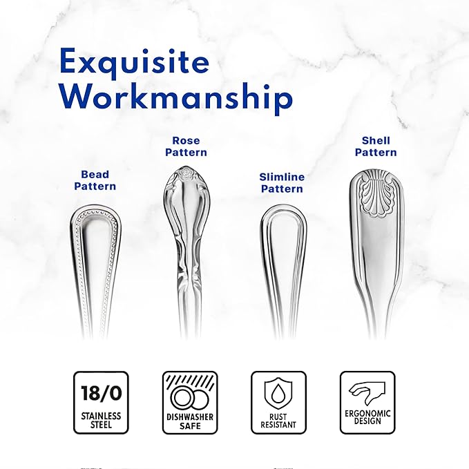 New Star Foodservice 58420 Shell Pattern, 18/0 Stainless Steel, Iced Teaspoon, 7.2-Inch, Set of 12